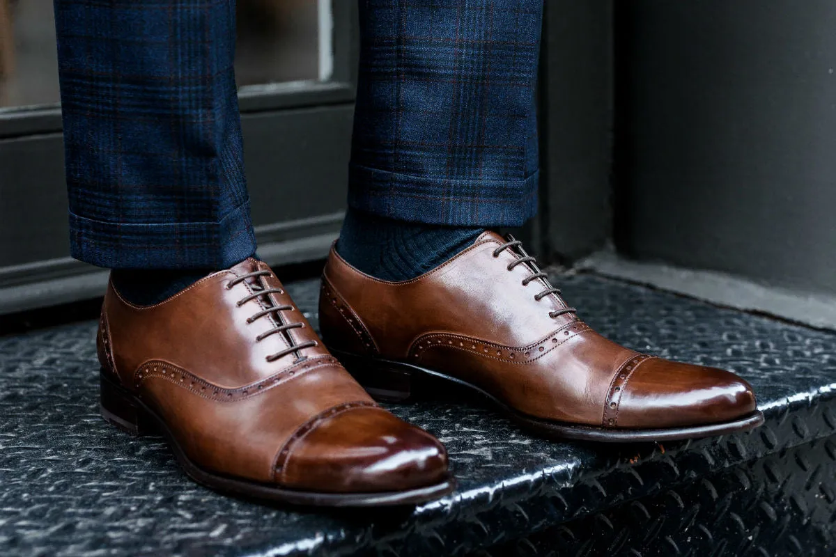 The Brando Semi-Brogue Oxford - Marrone