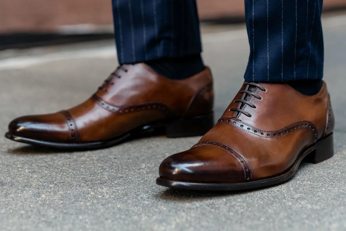 The Brando Semi-Brogue Oxford - Marrone