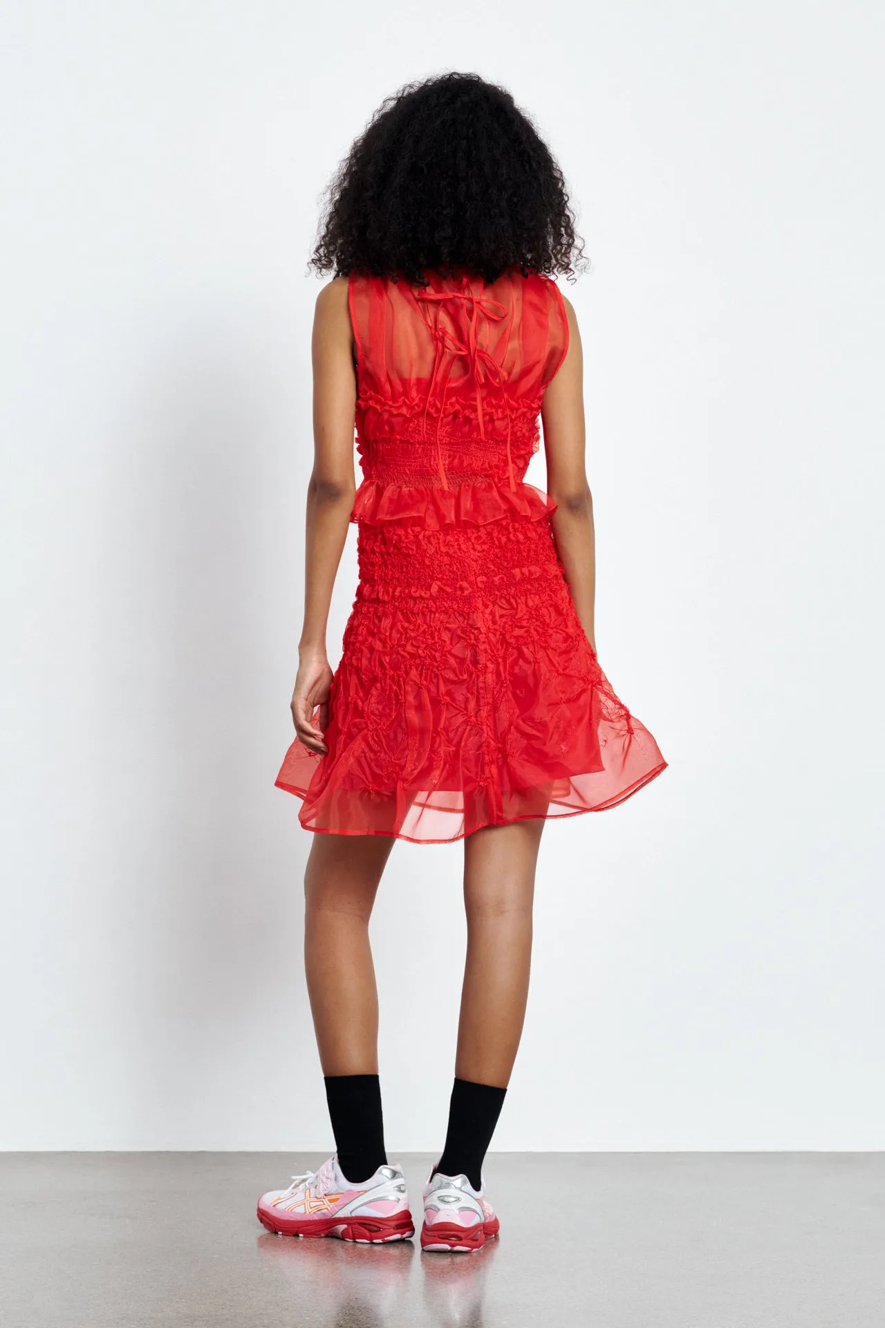 VIDA | SKIRT PANSY SMOCK ORGANZA RED