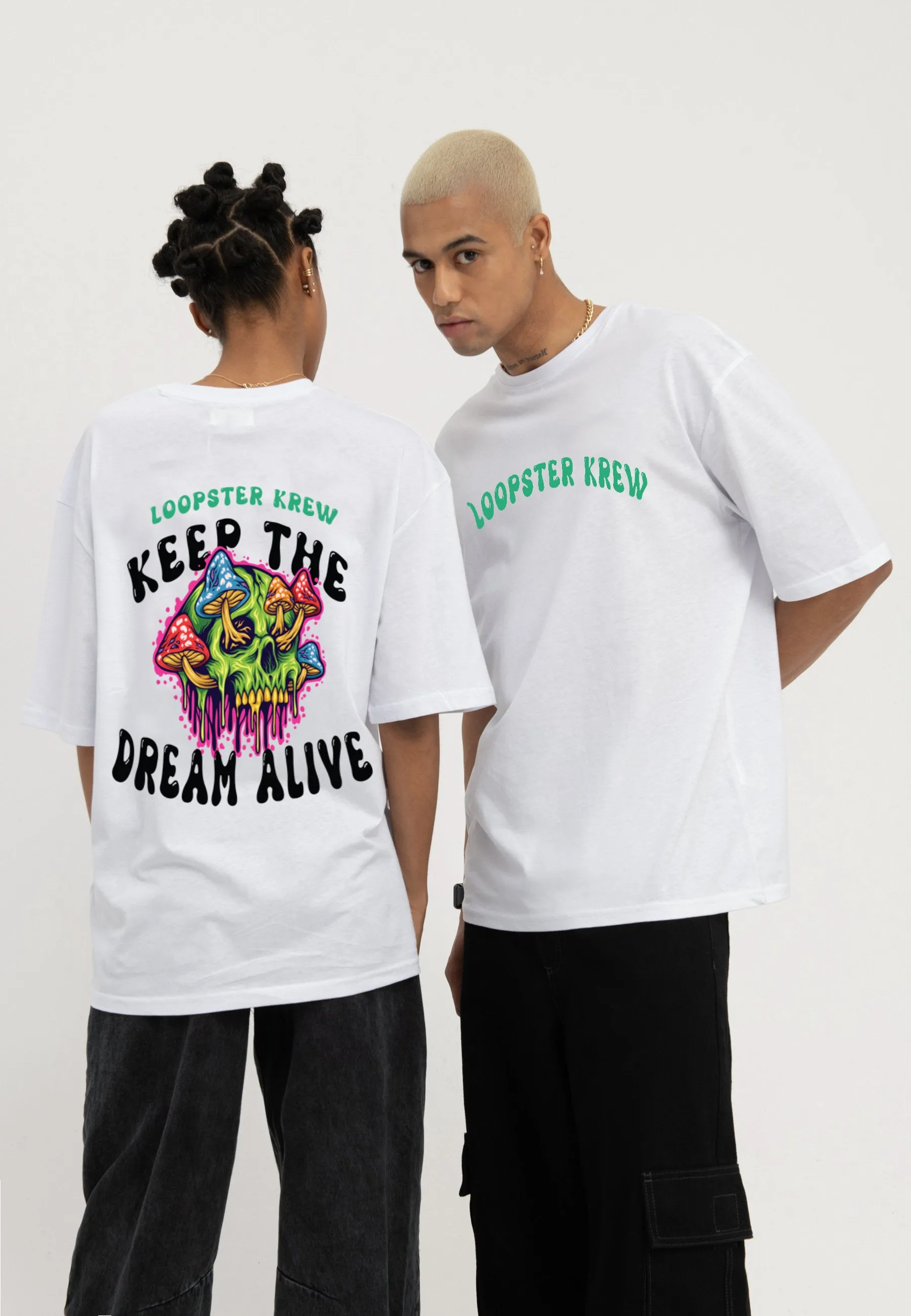 White Loopster Krew Relaxed Fit Tshirt