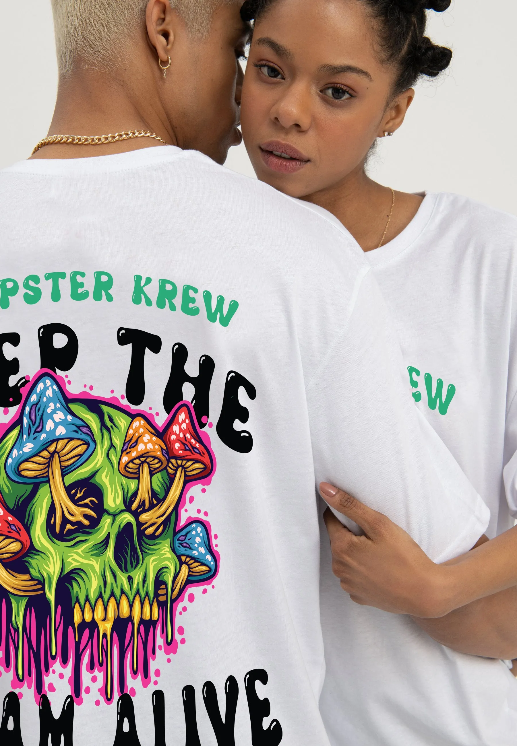 White Loopster Krew Relaxed Fit Tshirt