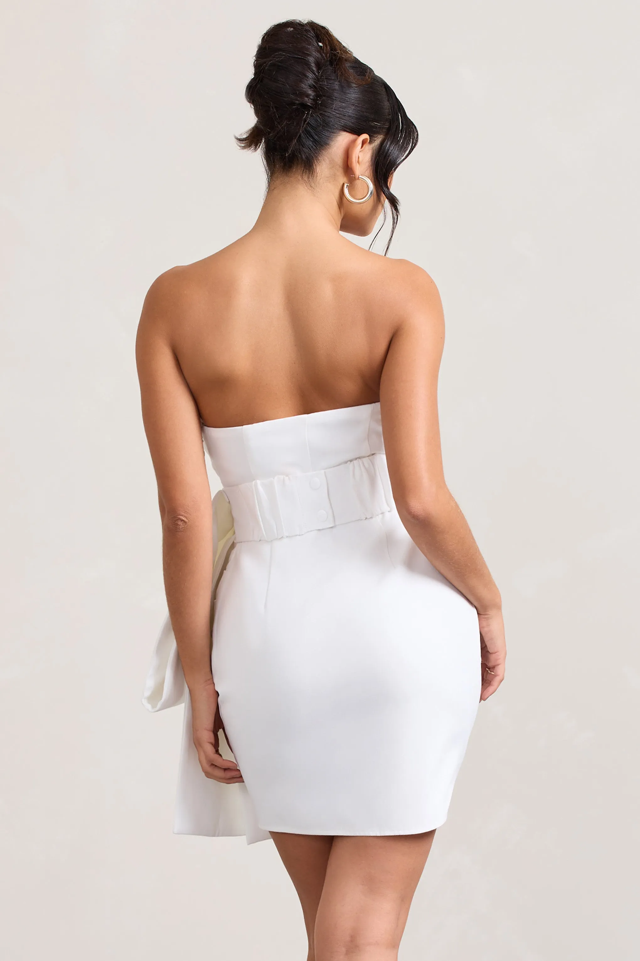 Winner | White Bandeau Mini Dress With Oversized Bow