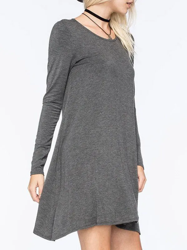 Women Casual Long Sleeve Loose Dress